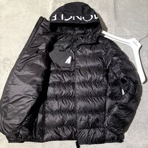 未使用タグ付き!XL相当★MONCLER PROVINS モンクレール プロヴァン ライト ダウンジャケット 軽量 フード ロゴ メンズ 4 アウター 21ss 黒