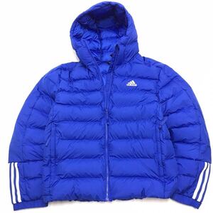 adidasダウンジャケットポリエステル/BLU/無地/GT1675サイズ XO