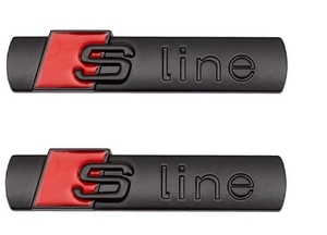 アウディ Sline　エンブレム　2個セット　Ｂｋ