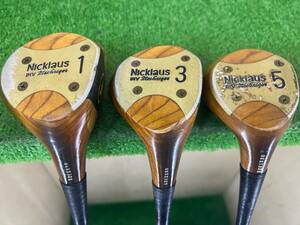 【希少/ヴィンテージ】MacGregor　GOLDEN　BEAR　Jack　Nicklaus　1番/3番/5番ウッド　純正スチールシャフト　3本セット