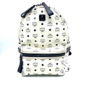 MCM Visetos White Side Studs Backpack / エムシーエム ヴィセトス柄 バックパック ホワイト