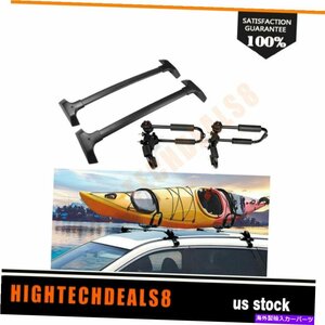 ルーフラックフィット2009-2017シボレートラバースクロスバーレールブラック+カヤックラックカヌーRoof Racks Fits 2009-2017 CHEVY Trave