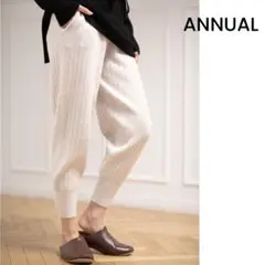 美品 ANNUAL　ACCORDION PANTS ジョガーパンツ オートミール