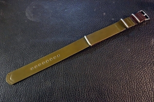 ◆コードバンNATO G10Strap◆国産アニリン染めCORDOVAN Olive Green CustomOrder(ラグ幅/BUCKLE COLOR)受注生産(納期10日前後)腕時計ベルト