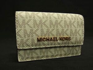 MICHAEL KORS マイケルコース MK柄 PVC カードケース カード入れ 名刺入れ マルチケース レディース アイボリー系 DG0707