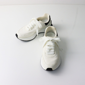 極美品 2023 アレキサンダーマックイーン Alexander McQueen SPRINT RUNNER スプリントランナー スニーカー 37.5 白【2400014185195】