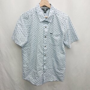 ◇ ⊂◎ VOLCOM ボルコム ドット柄 半袖 シャツ サイズM ライトブルー メンズ E