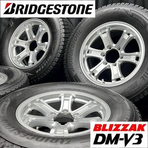 ブリヂストン DM-V3 265/65R17&wedsホイール 4本 B240902-B3 ランクルプラド ハイラックス/7.5J +25 6H 139.7*17インチスタッドレスセット