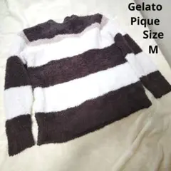 【オシャレ☆Gelato Pique homme】こげ茶　ボーダー　サイズM