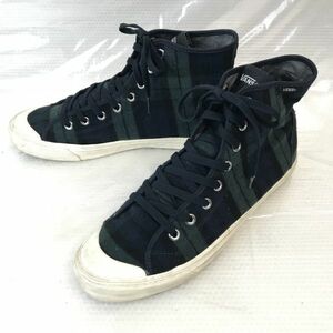 バンズ/VANS★チェック柄/ハイカットスニーカー/ブーツ【12/30.0/緑×紺/GREEN×NAVY】sneakers/Shoes/trainers◆WB94-2