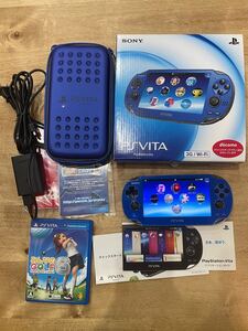 PlayStation Vita PCH-1100 3G/Wi-Fi サファイアブルー　みんなのゴルフ6付属　