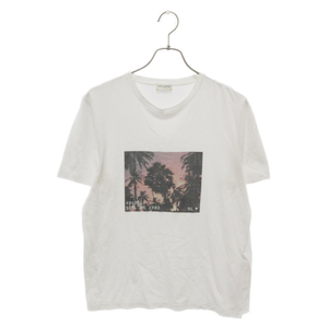 SAINT LAURENT PARIS サンローランパリ 20SS フォトグラフィック 半袖カットソー プリント Tシャツ ホワイト 646187 Y36AA