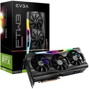 【中古】EVGA (24G-P5-3987-KR) GeForce RTX 3090 FTW3 Ultra Gaming、24GB GDDR6X、i