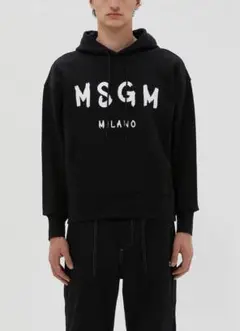 MSGM エムエスジーエム 新品 ロゴパーカー ブラック Lサイズ