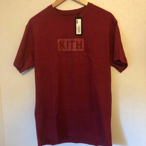 新品 KITH BOX LOGO T-SHIRTS Mサイズキス ボックスロゴ 半袖 Tシャツ バーガンディ