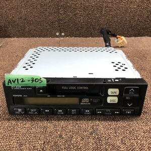 AV12-305 激安 カーステレオ TOYOTA KT-D39 08690-00002 113001-57000131 カセットデッキ オーディオ 通電未確認 ジャンク