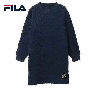 送料300円(税込)■wj034■レディース FILA 長袖 ボア ミニワンピース(443-607) L(柊)【シンオク】