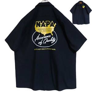 5666/RED KAP 半袖 ワークシャツ XXL●洗濯プレス済●ネコポス可●NAPA National Automotive Parts Association●レッドキャップ 古着