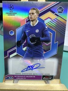 Mykhailo Mudryk 2022-23 Topps Chrome Merlin RC Rookie Refractor Auto Sign Rookie Refractor Auto 