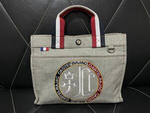 ディスプレイ品 CASTELBAJAC カステルバジャック リッツ ドライビングトート トートバッグ 手提げ 家紋 グレー ロゴ刺繍 トリコロール