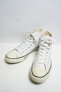 正規 CONVERSE コンバース LEA ALL STAR HI レザー オールスター ハイカット スニーカー 18615 白 27.5cm 本物 427O