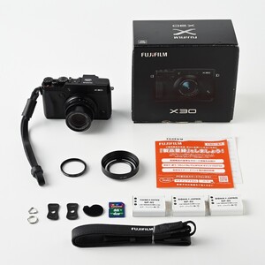 【稼働品】FUJIFILM X30 コンパクトデジタルカメラ 1-28.4mm 1:2.0-2.8 バッテリー他付属物付 ブラック 富士フィルム フジフィルム