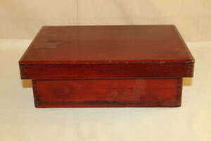 ◆ 昔の木箱 文箱 朱箱/小物入れ 木製 ◆