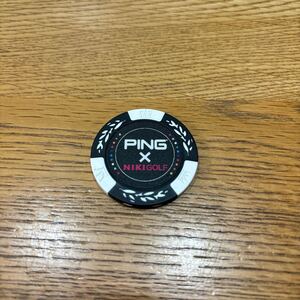 Ping×二木ゴルフ ボールマーカー　黒×白　コース未使用品　送料込