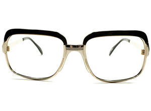 質実剛健ノスタルジー 1960s-1970s西ドイツ製大御所METZLERメッツラー本金張GOLD×BEER JARコンビフレーム54/18眼鏡A4861 ビンテージメガネ