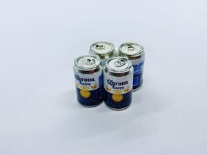 ミニチュア 缶ビール 4本セット 検索→リーメント ドールハウス シルバニア リカちゃんままごと 食玩 ぷちサンプル コロナビール1