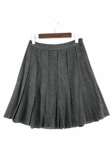 INDIVI インディヴィ ウール100% プリーツ スカート size36/グレー ◇■ ☆ dla4 レディース