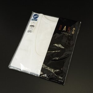 ●531492 未使用品 DAKS ダックス メンズ 半袖U首TシャツL96～104 綿100% 紳士肌着 アンダー インナーウェア ホワイト 乾燥機対応 19-0213