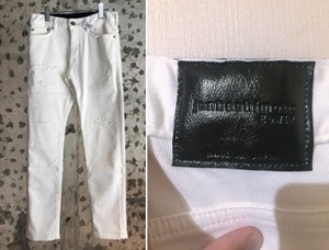 定価約3.5万 美品 ジュンハシモト × エドウィン junhashimoto × EDWIN CRUSH SKINNY クラッシュ スキニー デニムパンツ ジョグデニム S白