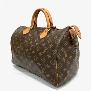 仙11 Louis Vuitton M41524 モノグラム スピーディ35 ハンドバッグ ボストンバッグ ミニボストン ブラウン カデナ付き ルイヴィトン 手提げ