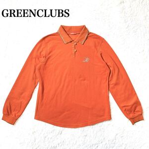 GREENCLUBS グリーンクラブ キャラ デザイン 鹿の子 長袖 ポロシャツ サイズ1 S レディース C72409-55