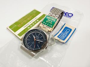 SEIKO セイコー　タイプ2！ライト付クォーツ！デッドストック！取説付！7559-601A 当時定価21000円動品！電池新品！ブラック文字盤！