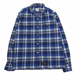 WTAPS ダブルタップス 14AW 142GWDT-SHM05 VATOS L/S SHIRTS TEXTILE バトス チェック ネル シャツ 長袖 ブルー系 M【中古】