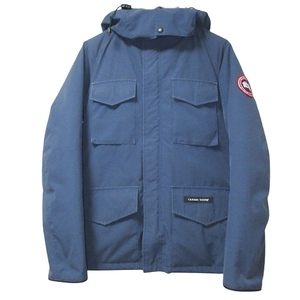 カナダグース CANADA GOOSE KAMLOOPS ダウンジャケット 4075JM ジップアップ フード ワッペン XS/TP ネイビー 紺 X メンズ