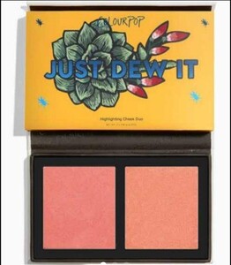 【Just dew it】チーク、ハイライトパレット　Pressed Powder Face Duo　カラーポップ　colourpop 多肉植物　プレゼント　誕生日