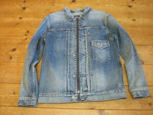 DENIM BY vanquish & fragment 開閉 ファスナー式 M ダメージ加工 DENIM JAKET ジージャン 検 藤原ヒロシ UE 