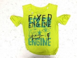 リメイク品! OLDCODEX オルドコデックス Fixed Engine ライブ ツアー クラッシュ加工 オープンショルダートップス 半袖Tシャツ レディース