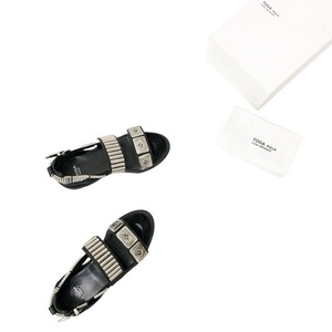 TOGA PULLA トーガプルラ METAL SNEAKER SANDALS メタルスニーカーサンダル ブラック 39/24.5cm AJ664