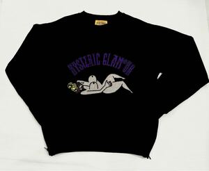 HYSTERIC GLAMOUR ヒステリックグラマーMISS HYSTERIC刺繍 オーバーサイズスウェット(ブラック)