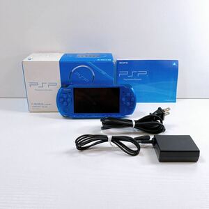 325【中古】SONY PlayStation Portable 本体 PSP3000 ブルー ソニー プレイステーション ポータブル 動作確認 初期化済み 箱付き 現状品