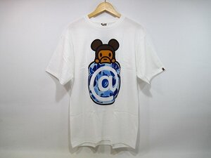 A BATHING APE×BE@R BRICK/アベイシング・エイプ×ベアブリック Tシャツ ベイビーマイロ 迷彩 カモフラ BAPE ベイプ コラボ メンズ 白