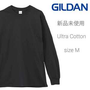 新品未使用 GILDAN ギルダン ウルトラコットン 6oz 無地 ロンT 長袖Tシャツ ブラック M 2400