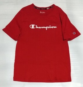 ☆Champion.COM TEEサイズL 半袖Tシャツ ラバー白プリントAUTHENTICスポーツ赤レッドATHLETICWEARファッション ウェア ティー チャンピオン