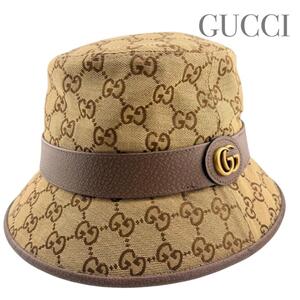 新品GUCCI　グッチ バケットハット Sサイズ GGキャンバス 現行品