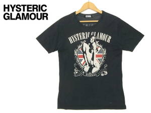 ■HYSTERIC GLAMOUR■Tシャツ 黒 Sサイズ セクシーガール ユニオンジャック バックプリント ヒステリックグラマー