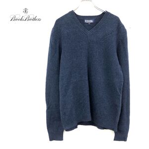 1D1151-W◆Brooks Brothers ブルックスブラザーズ プルオーバーニット 長袖 Vネック シンプル きれいめ メンズ◆size:M ネイビー系 ウール